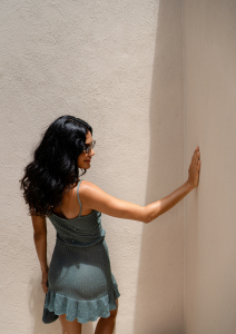 CROCHET DRESS CELADON